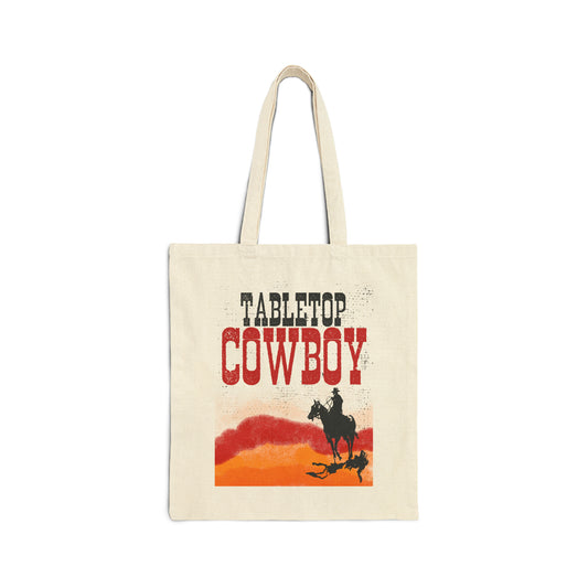 Tabletop Cowboy Cotton Canvas Tote Bag